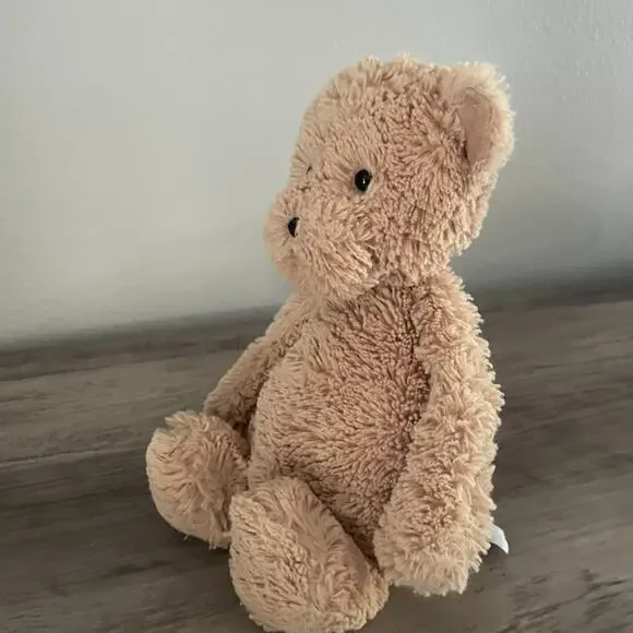 Jellycat Bashful Teddy Bear Plush Stuffed Animal 12" Brown Plastic Beads in Butt - Picture 4 of 11